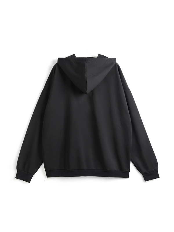 Men' Vintage Star Cross Print Zip Up Oversized Hoodie-1