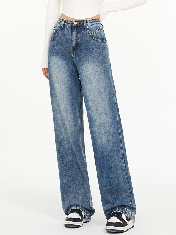 Dark Wash Vintage Baggy Boyfriend Jeans-5