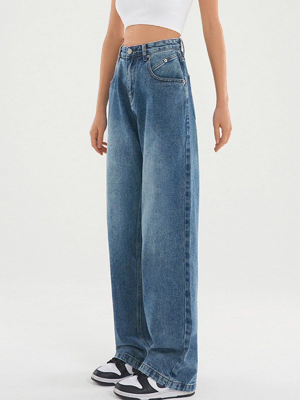 Dark Wash Vintage Baggy Boyfriend Jeans-2