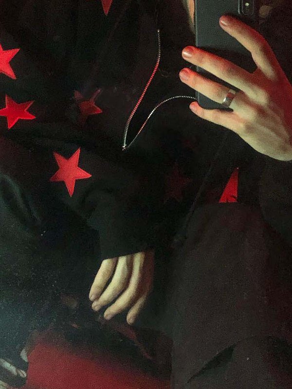 Men's Patch Star Zip Up Hoodie-3