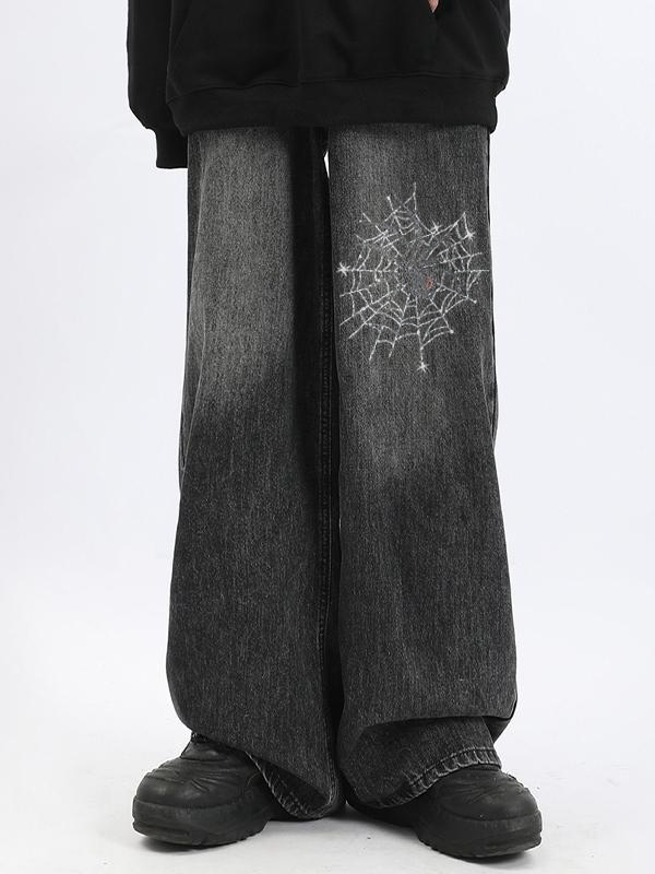 Men's Spider Washed Ombre Loose Jean-1