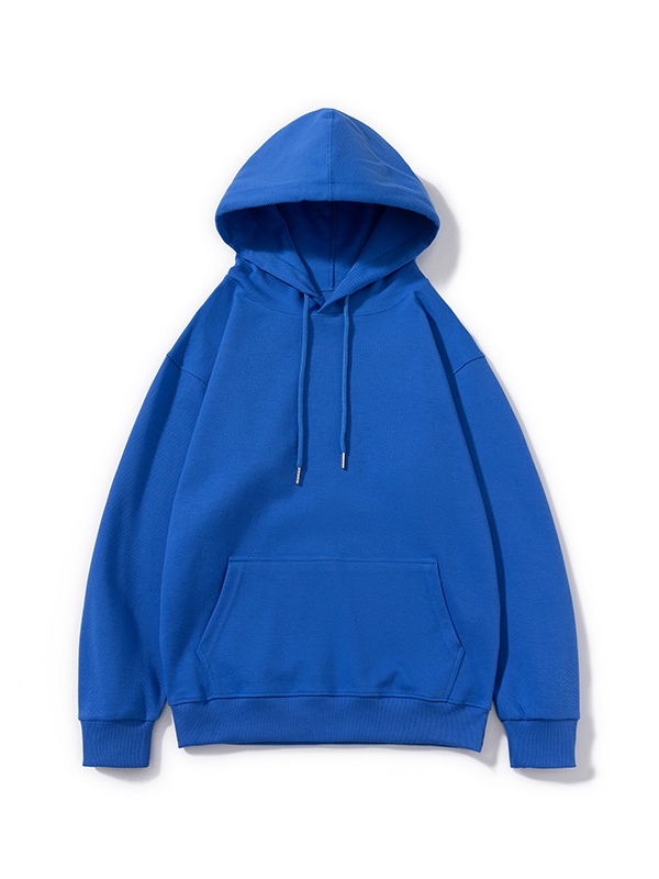 Men’s Solid Color Twill Crew Neck Oversized Hoodie-1