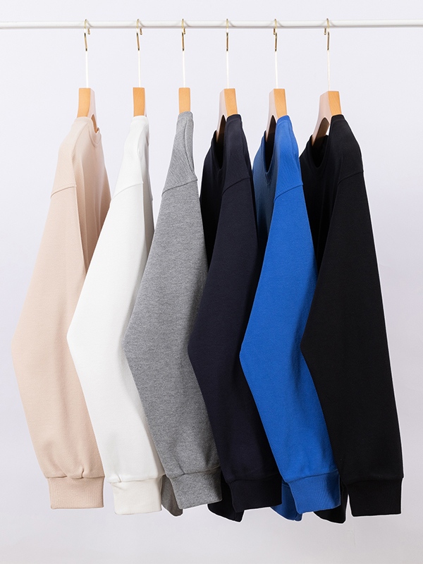Men’s Solid Color Twill Crew Neck Oversized Hoodie-4