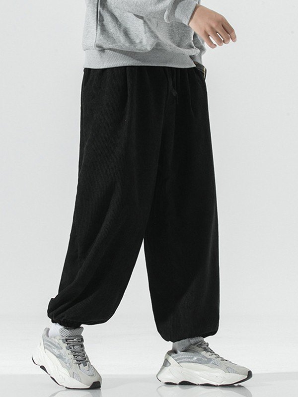 Men's Corduroy Loose Casual Jogger Pants-1