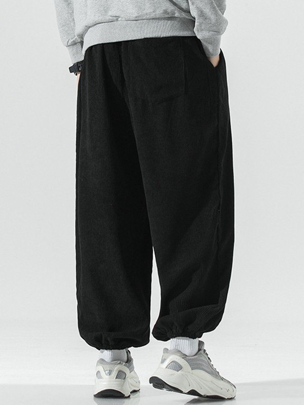 Men's Corduroy Loose Casual Jogger Pants-3