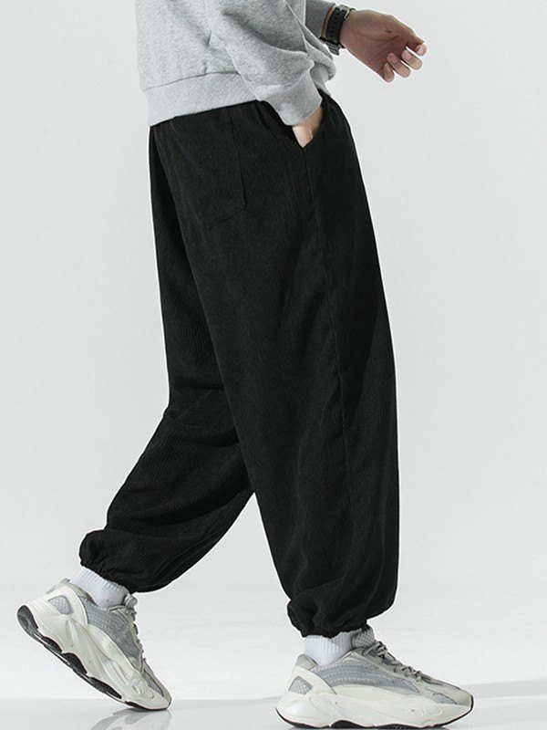 Men's Corduroy Loose Casual Jogger Pants-2